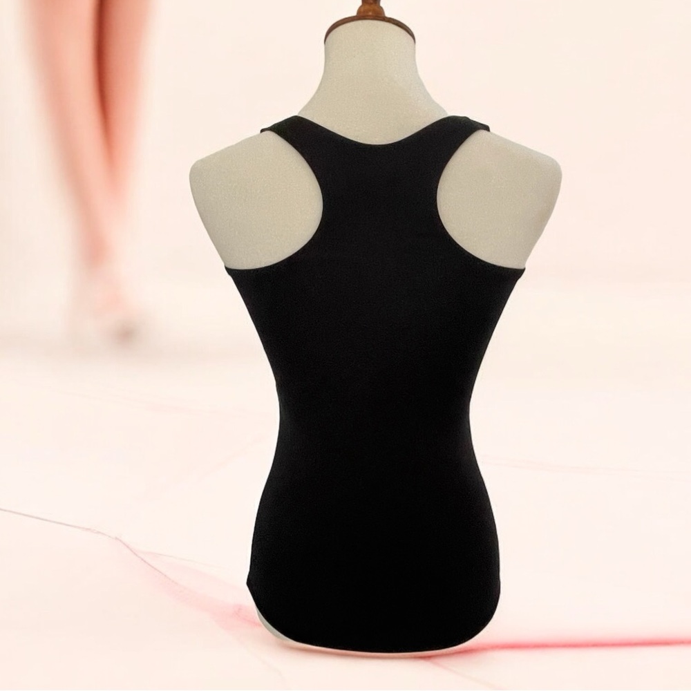 Leapin' Leotards Dance Workout‎ Racerback Tank Black Size Small Lycra - Picture 5 of 9